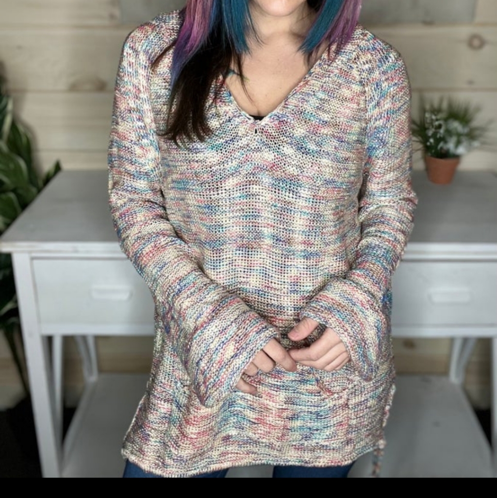 Small Easel Jewel Toned Knit Hoodie